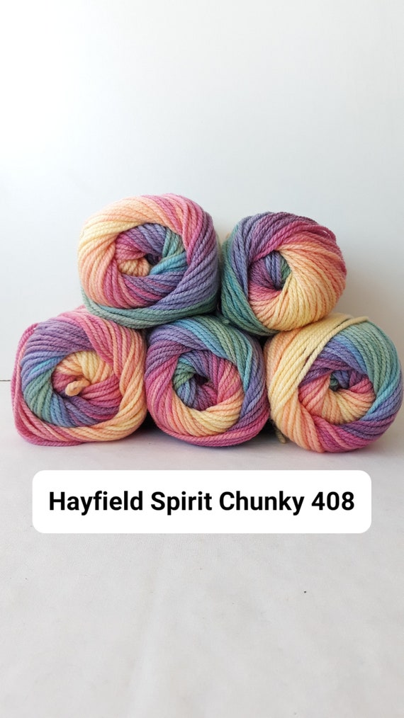 5 Skeins Chunky Wool Yarn, Hayfield Spirit Chunky 400 402 403 408 407 406  Lion Brand Ice Cream Helado Petunia Rainbow Yarn -  Israel