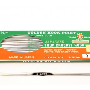 12 Different Size Tulip Fine Steel Soft Grip Crochet Hooks /hook Sizes  Included in This Set : 0, 3, 6, 9, 12, 15, 17, 19, 20, 21, 22, 23 