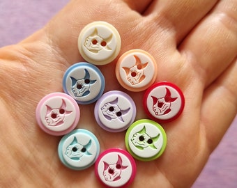 5pcs Fish baby Buttons, baby knitting plastic buttons, 12 mm small kids baby button for knitting, blue pink yellow green fushia baby buttons