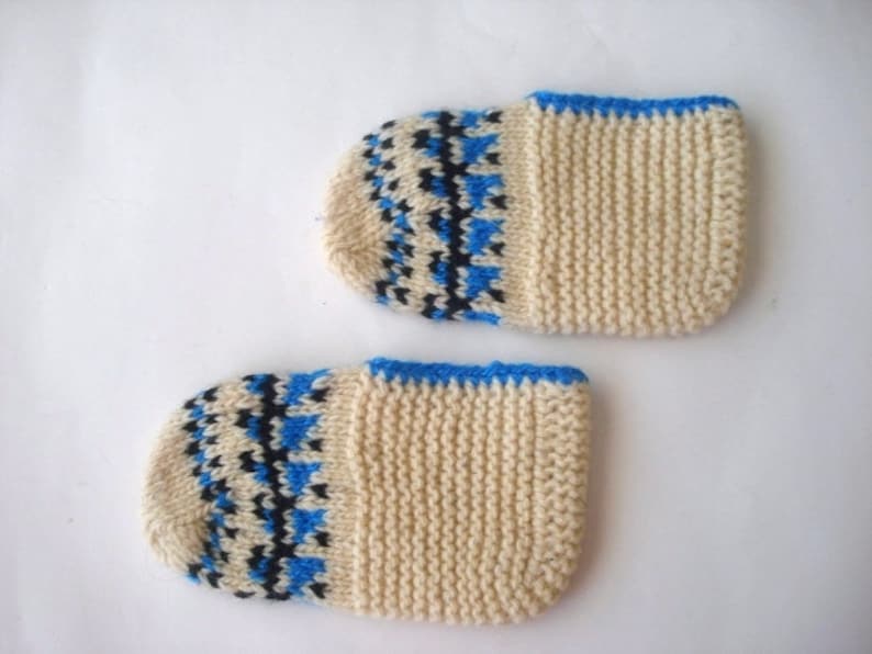 wool kids slippers, toddler child knit socks, children slippers, crochet kids booties, toddler children home shoes size 6 7 8 image 2