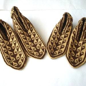 knit beige brown mens slippers, fathers day gift for men, mens shoes, mens gift ideas image 3