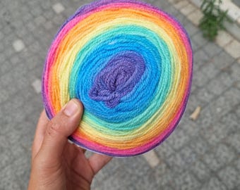 Weiche Wolle Acryl Cake Garn, süßes Rollgarn 150 gr, Regenbogen Kuchengarn, Babydecke Schal Häkeln Sie Strickgarn, Mandala Caron Cake Garne