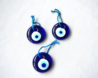Abalorios de ojo turco azul, recuerdo de boda, Nazar Boncuk, colgante de pared de ojo turco, colgante de ojo turco griego de cristal de la suerte, 4 cm 40 mm