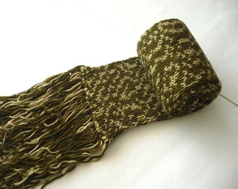 soldier green hand Knit Chunky mens scarf, crochet mens winter scarf, mens winter warm gifts