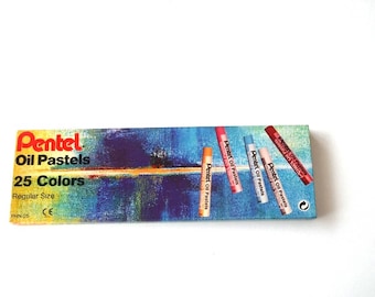 Pentel oliepastelsticks, briljante kleurpotloden, 25 kleuren kunstenaarsset oliepastelkleuren, gekleurde oliepastelkleuren in originele doos Set van 25 kleuren