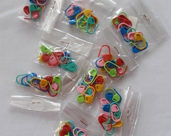 10 25 50 100 pcs removable stitch markers, plastic row counters, Knitting Crochet Locking Marker, markers points or laps, safety Nappy Pins