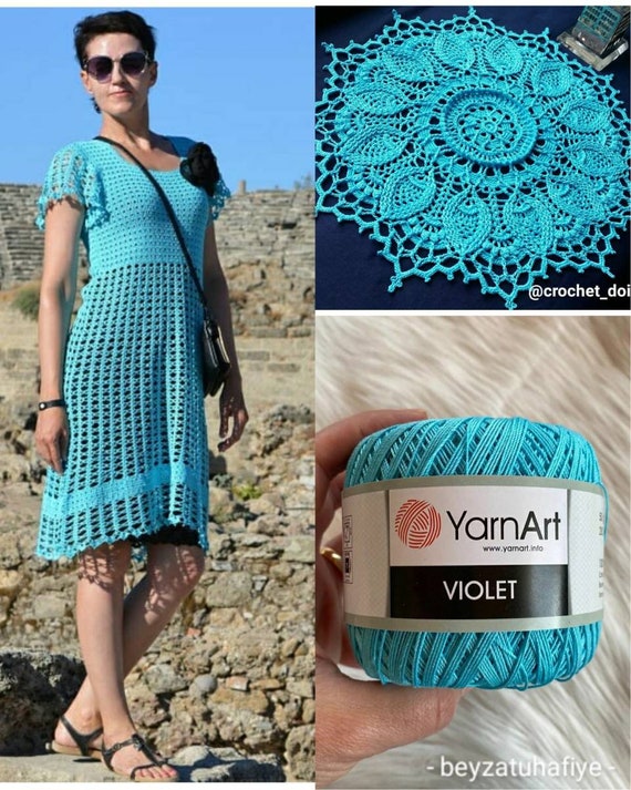 Fil à Crochet Yarn Art Violet - Pelote De 50g En Acrylique - Neuf