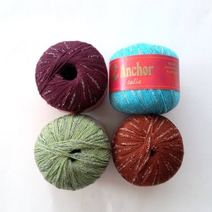 Anchor Talia 50 gr acrylic and metallic yarn, acrylic polyamide scarf yarn, maroon green turquoize yarn on sale, turkish yarn, coats