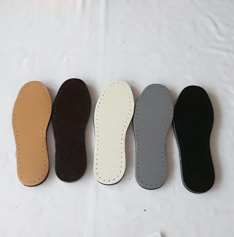 Palmilhas masculinas perfuradas tamanho 3 em couro sintético com camadas para crochê, solas de couro antiderrapantes com furos, palmilhas masculinas de feltro EVA em couro sintético. imagem 1