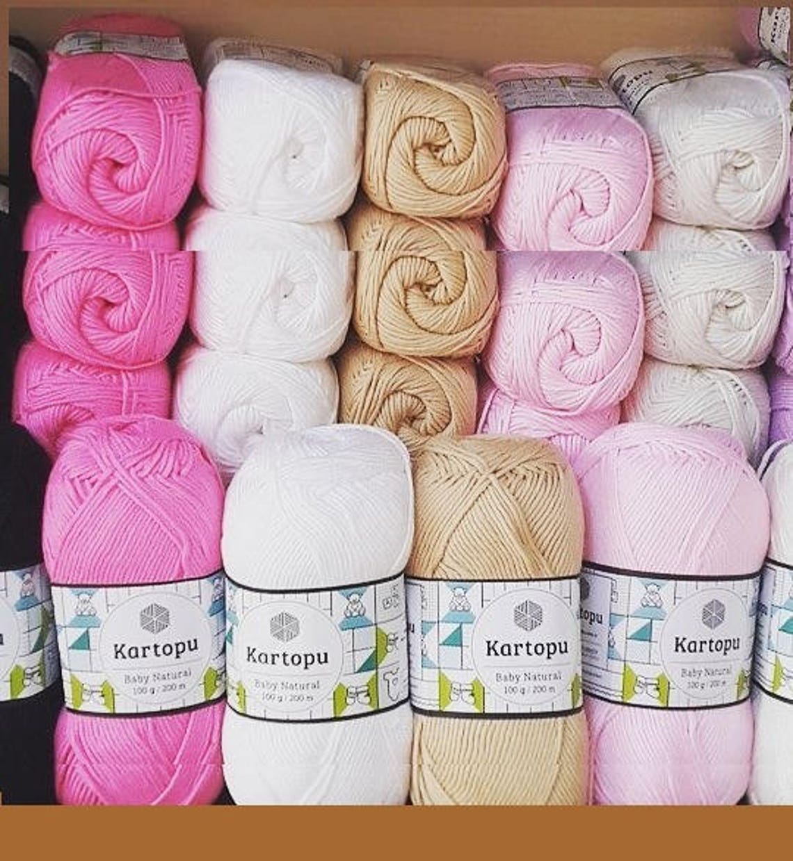 Baby cotton yarn Kartopu Baby Natural cotton 100 Gr 3.5 oz | Etsy