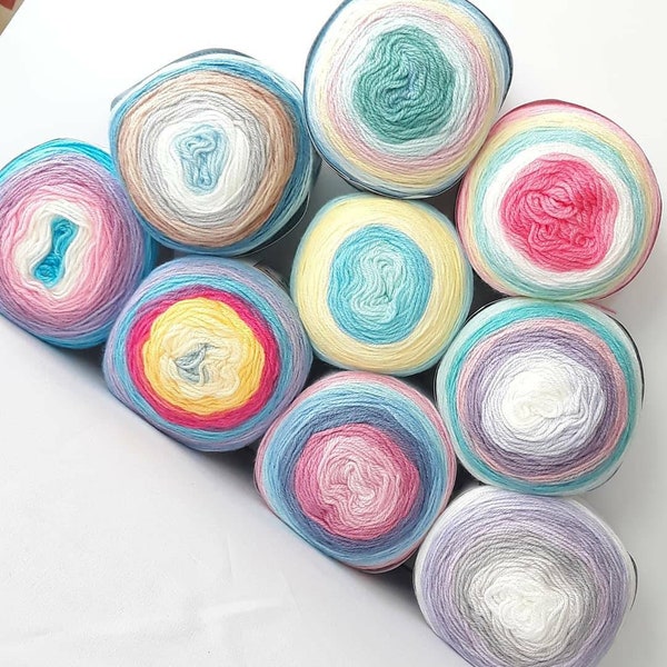 Lion brand Mandala baby Cake yarn, sweet roll yarn 150 gr, rainbow cake yarn, baby Blanket shawl Crochet Knitting Yarn, Caron Cake yarns