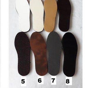 Palmilhas masculinas perfuradas tamanho 3 em couro sintético com camadas para crochê, solas de couro antiderrapantes com furos, palmilhas masculinas de feltro EVA em couro sintético. imagem 6