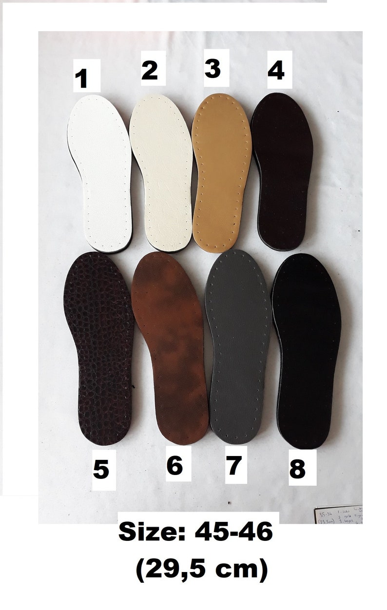 Palmilhas masculinas perfuradas tamanho 3 em couro sintético com camadas para crochê, solas de couro antiderrapantes com furos, palmilhas masculinas de feltro EVA em couro sintético. imagem 6