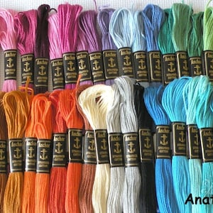 Embroidery thread, Anchor Muline stickwist stranded cotton thread floss, Color Variations, Cross Stitch Cotton Sewing Skeins cotton perle