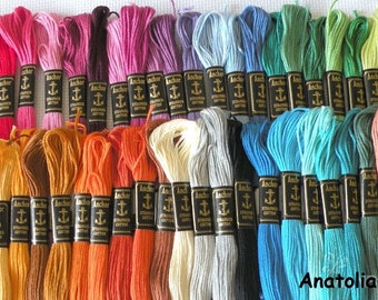 Embroidery thread, Anchor Muline stickwist stranded cotton thread floss, Color Variations, Cross Stitch Cotton Sewing Skeins cotton perle