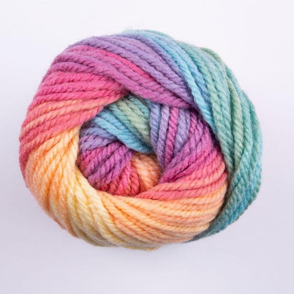 Hayfield Spirit sundown 408 415 DK Yarn, wool acrylic yarn 100g, multi colored Knitting Crochet Yarn, DMC Brio Lion Brand magic rainbow Yarn