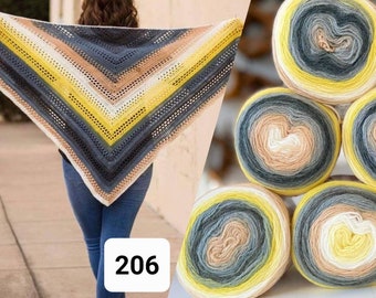 6 Stränge gehäkelte Löwenmarke Mandala Cake Garn, Regenbogengarn, Deckentuch, Häkelgarn, Katia Paint Cake Garn, Caron Cakes Garn