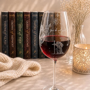 Fantasy Engraved Wine Glass | You Do Not Yield | Book Lover Gift image 3