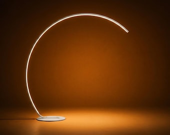Floor Lamp Modern Arc Shape | Nordic Style Standing Lamp | Living Room Bedroom | Remote Control Lighting