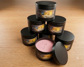Geurkaars aardbeien en room, Fresas con Crema kaars met dubbele lont, handgegoten fruitige kaars, cadeau zoete dessertkaars