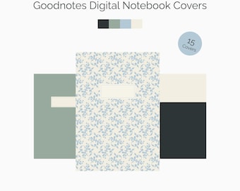 Goodnotes Notebook Cover Templates, A4 Portrait, Note Paper Included (Digital Download)