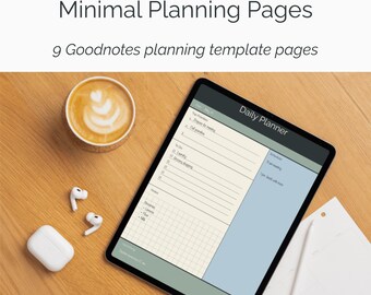 Digital Planner Template, Undated Daily, Weekly, Monthly Calendars + Productivity Page Templates (Digital Download)