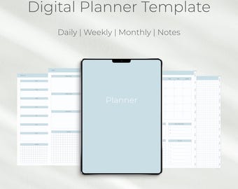 Undated Digital Planner - Daily, Weekly, Monthly Calendars (Digital Download)