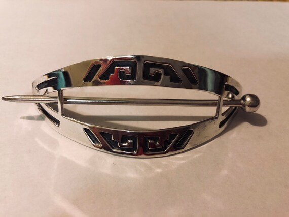 Vintage Sterling Silver Hair Barrette Mexican