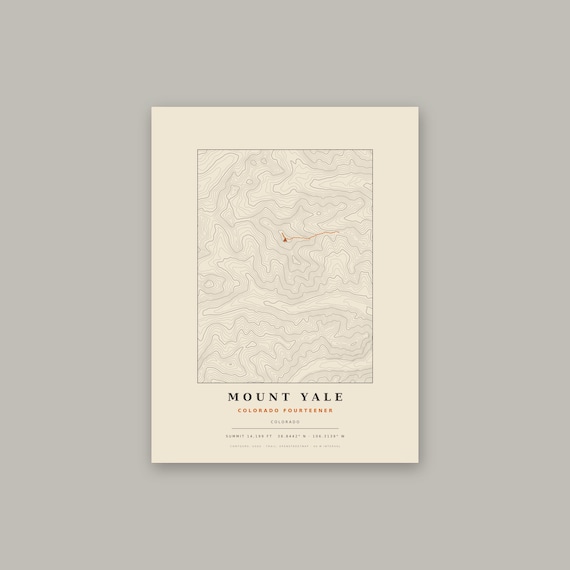 Mount Yale topographic map print