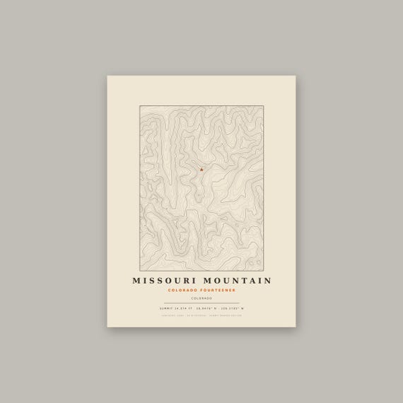 Missouri Mountain topographic map print