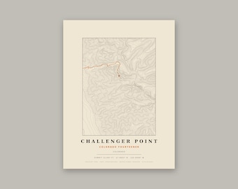 Challenger Point Topographic Print | Colorado 14er Wall Art Map | Choose Your Edition