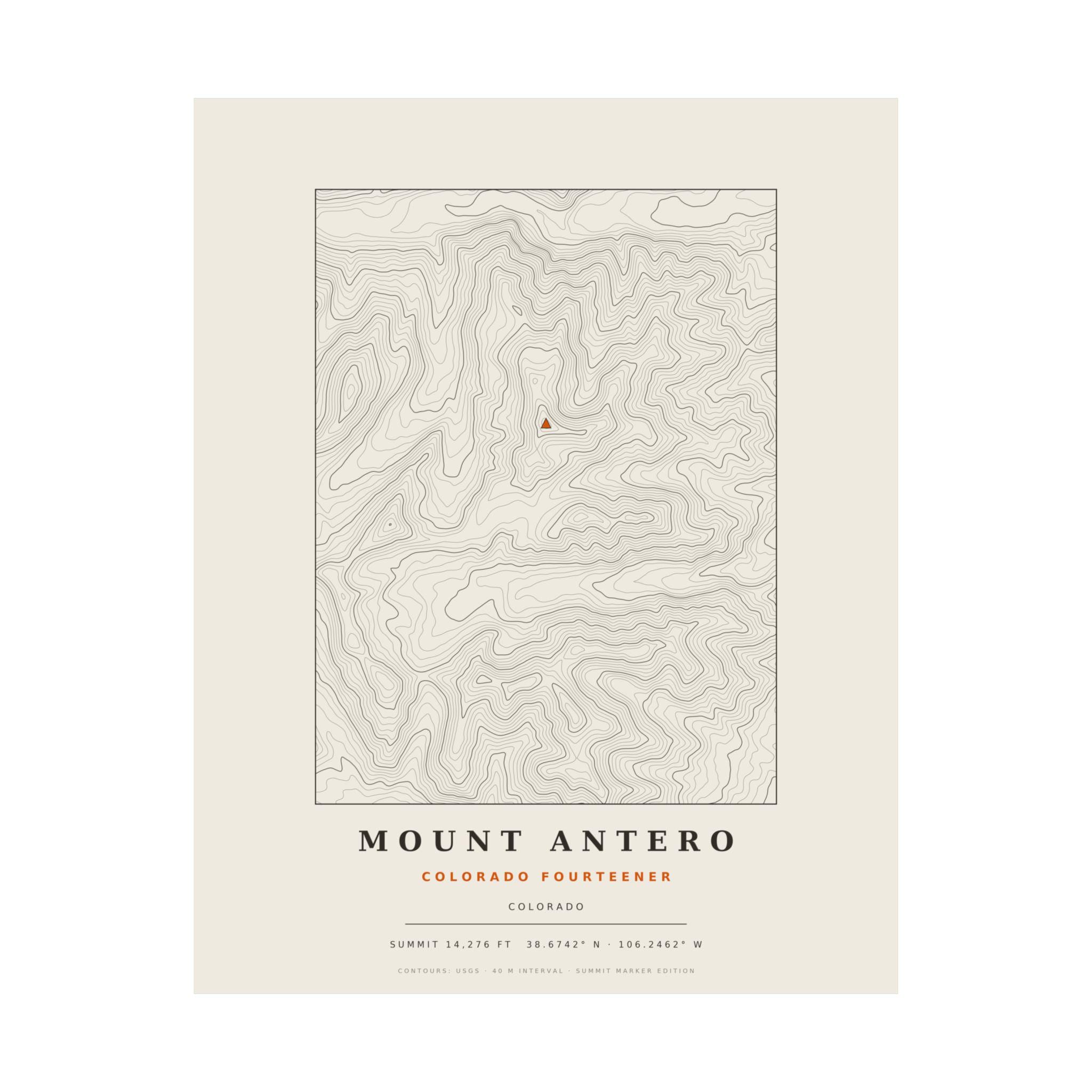 Mount Antero topographic print