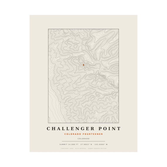 Challenger Point topographic map print