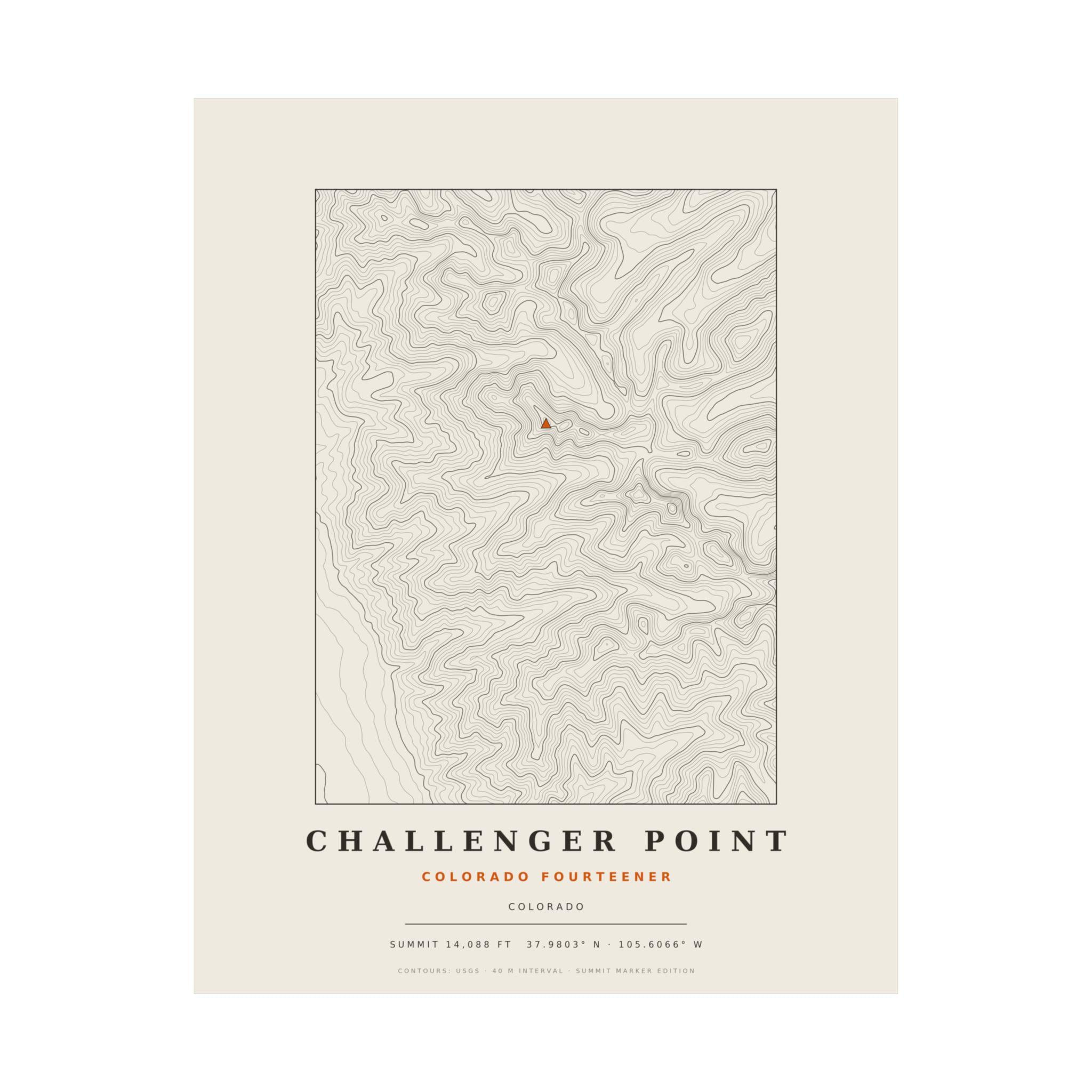 Challenger Point topographic print