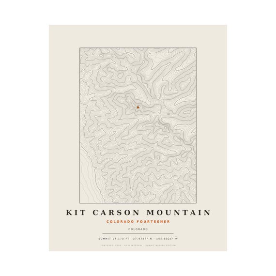Kit Carson Mountain topographic map print