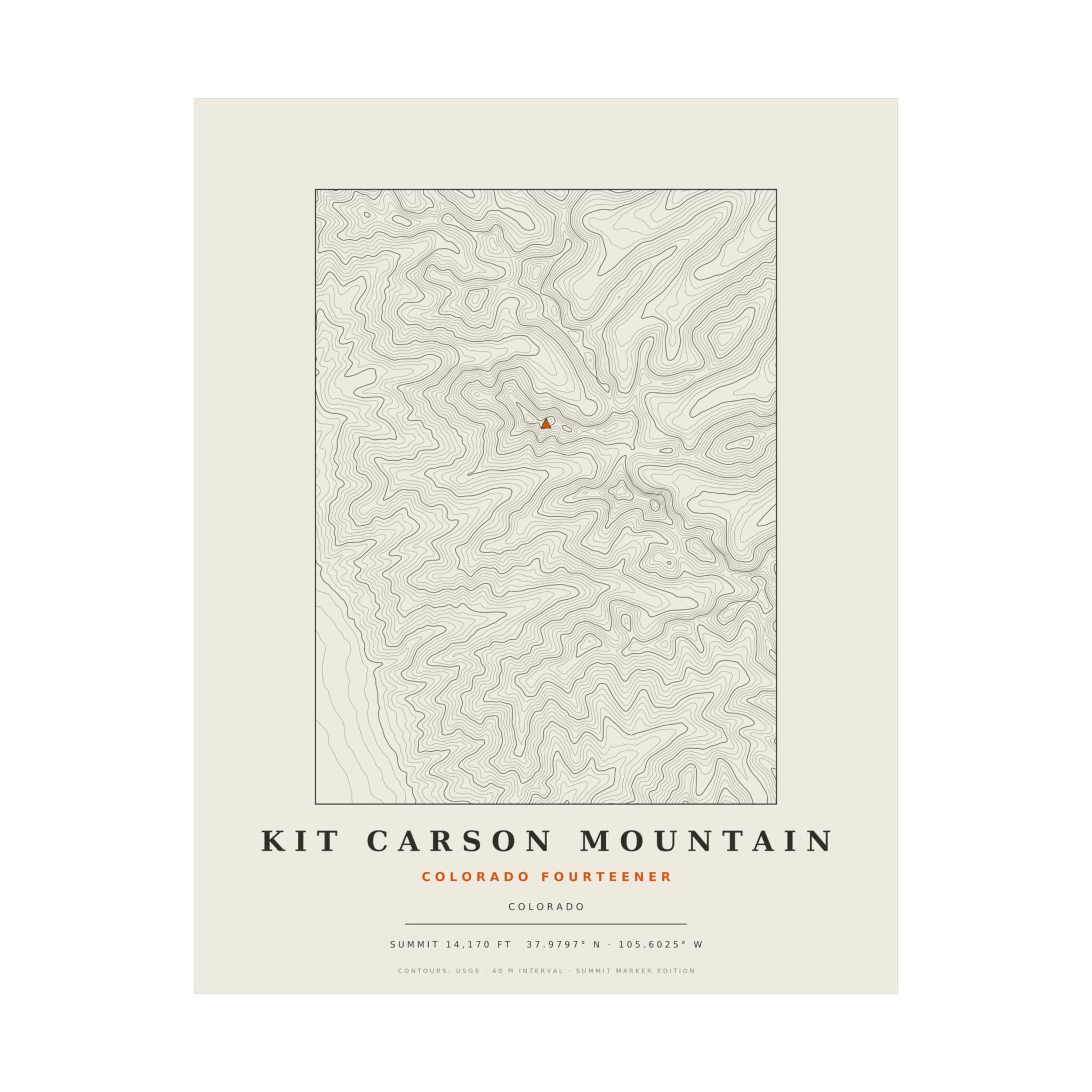 Kit Carson Mountain topographic print