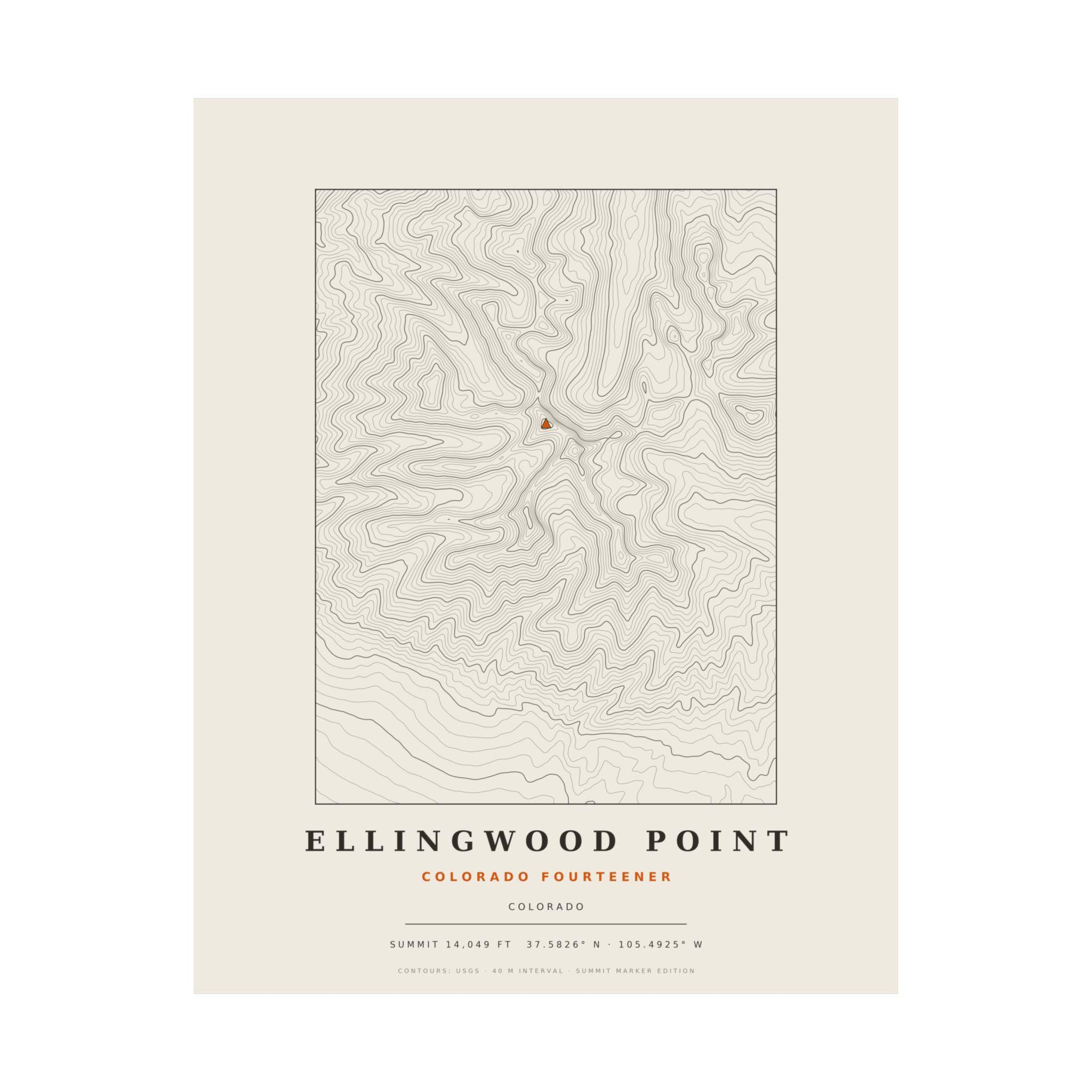Ellingwood Point topographic print