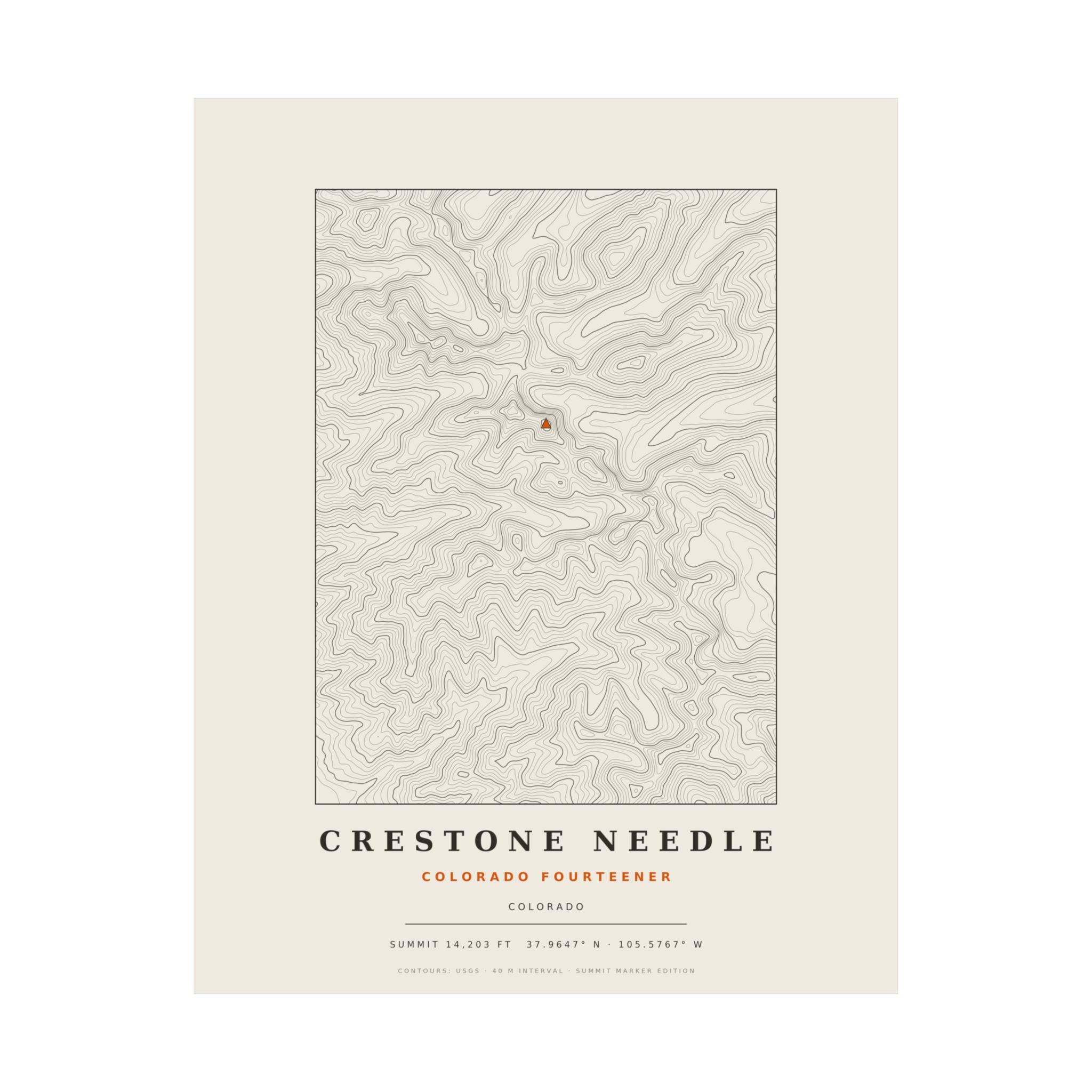 Crestone Needle topographic print