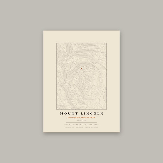 Mount Lincoln topographic map print