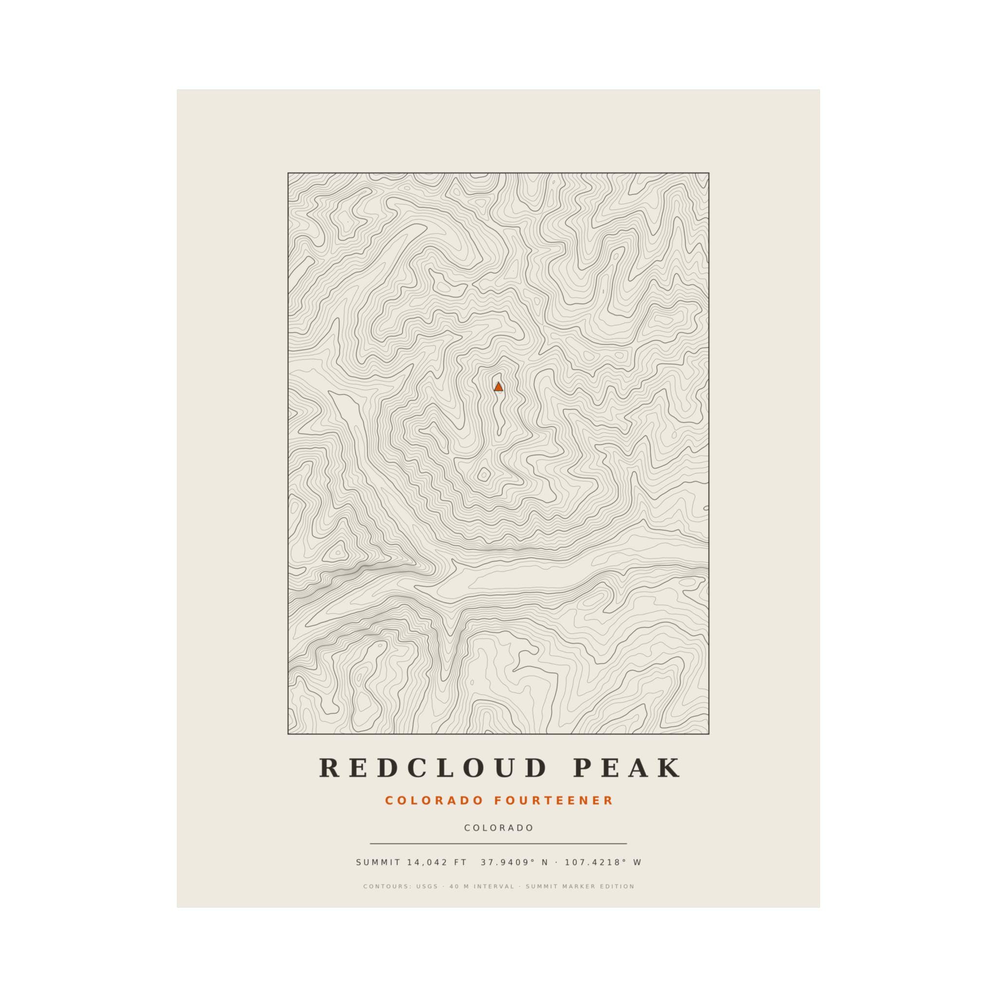 Redcloud Peak topographic print