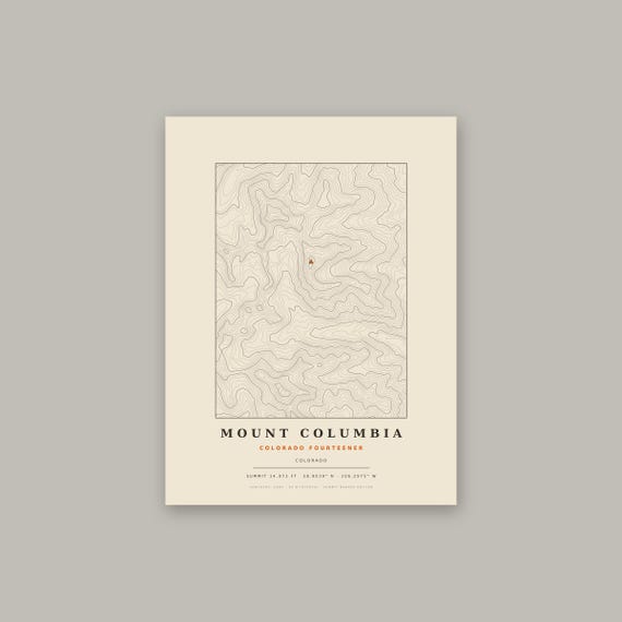 Mount Columbia topographic map print