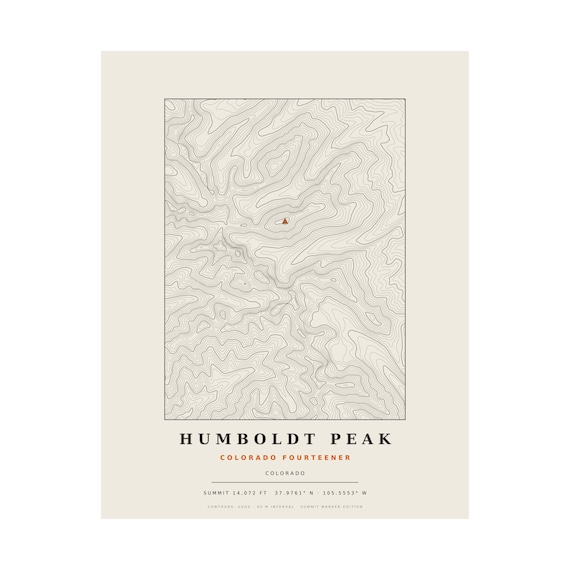 Humboldt Peak topographic map print