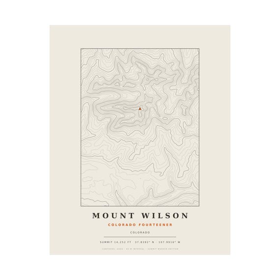 Mount Wilson topographic map print