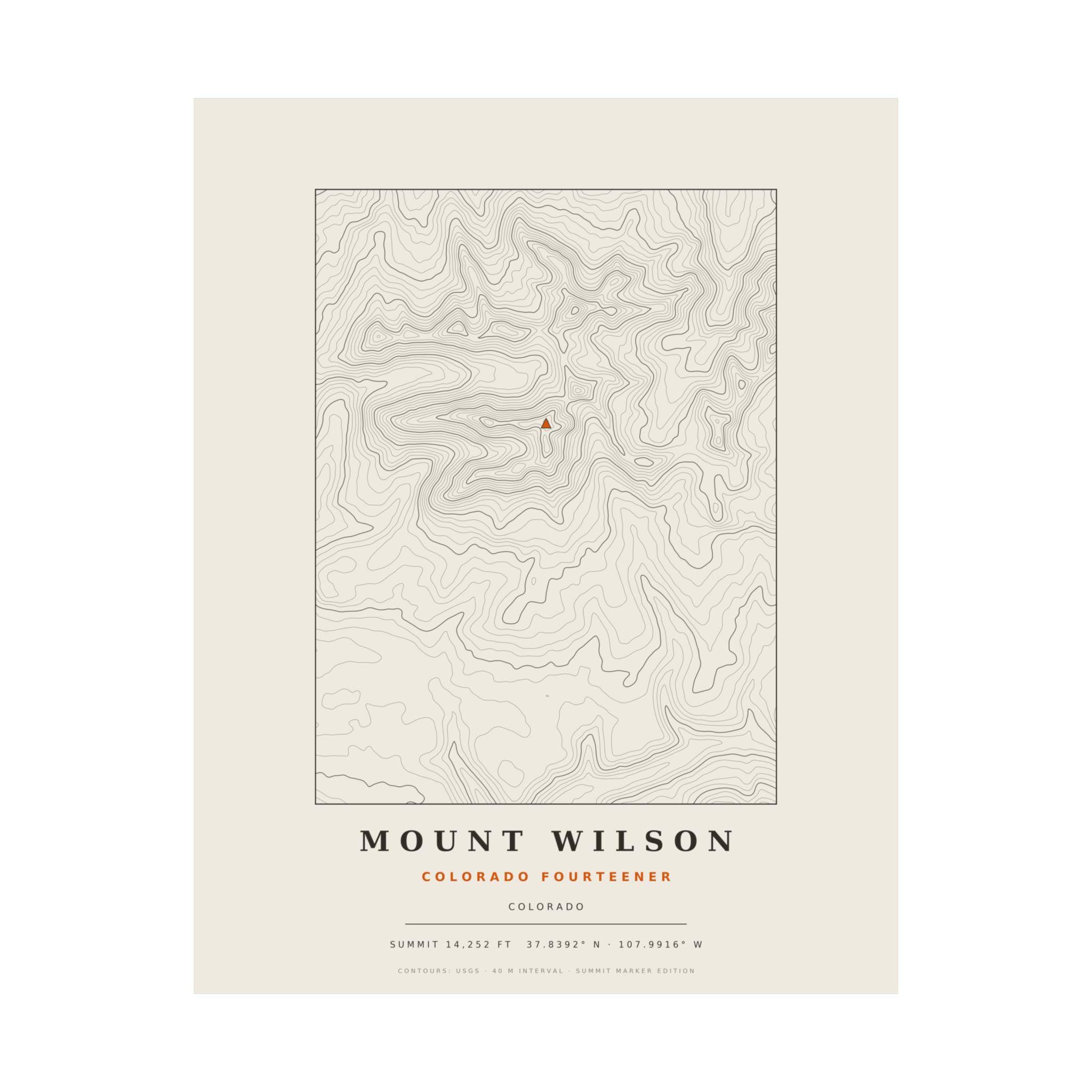 Mount Wilson topographic print