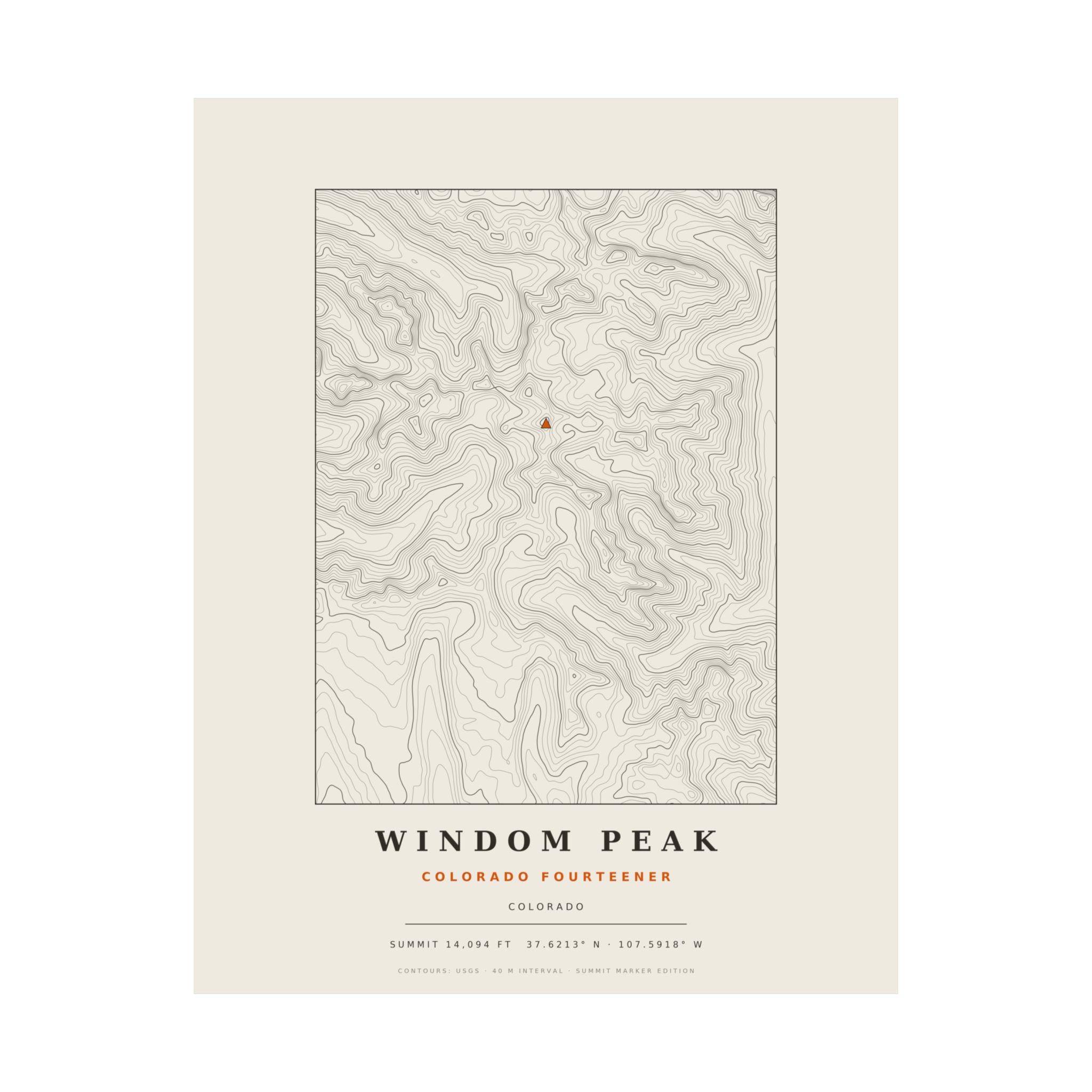 Windom Peak topographic print
