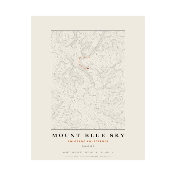 Mount Blue Sky topographic map print