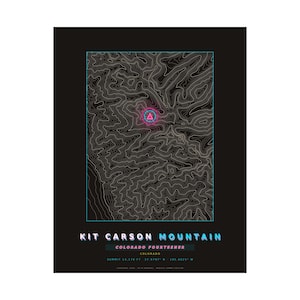 Kit Carson Mountain Topographic Print | Colorado 14er Wall Art Map | Choose Your Edition