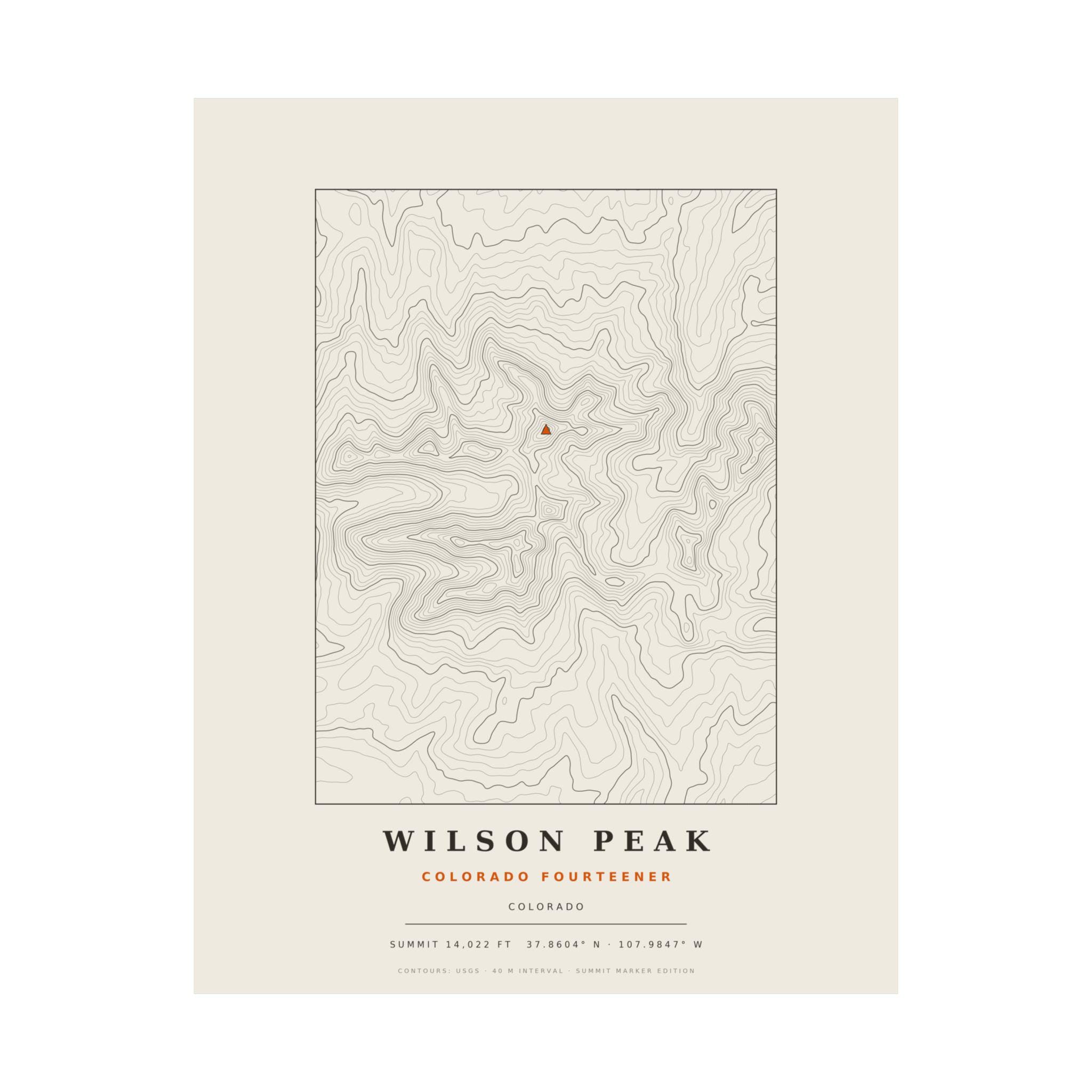 Wilson Peak topographic print