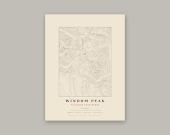 Windom Peak Topographic Print | Colorado 14er Wall Art Map | Choose Your Edition