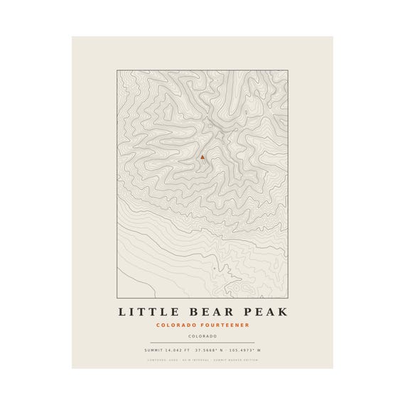 Little Bear Peak topographic map print